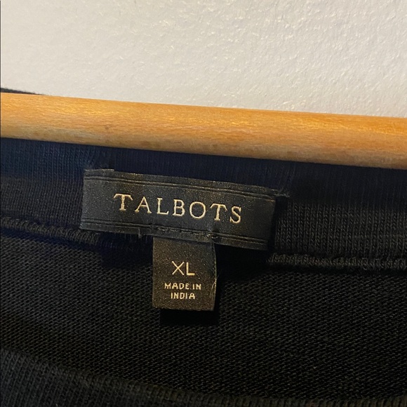 Talbots Midi Dress Women’s XL Black 100% Cotton Short Sleeve Button Detail - Picture 6 of 11